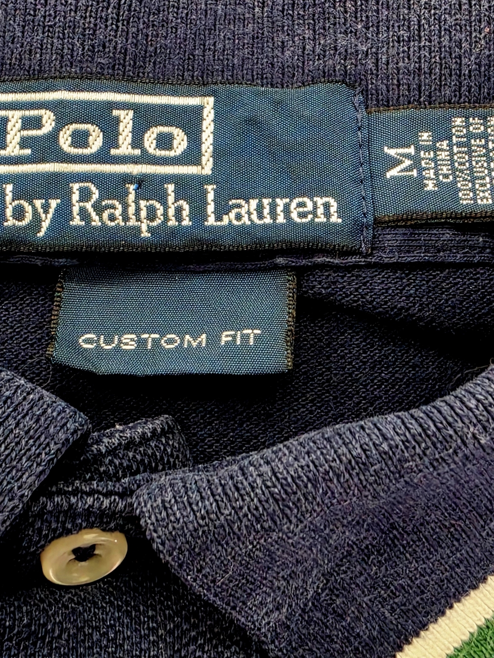 Polo Ralph Lauren Wimbledon Custom Fit Navy Green White Colorblock Polo Shirt - Picture 11 of 16